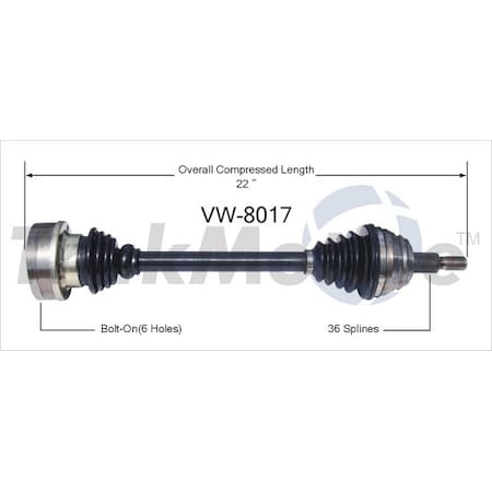 Surtrack Axle Cv Axle Shaft, Vw-8017 VW-8017